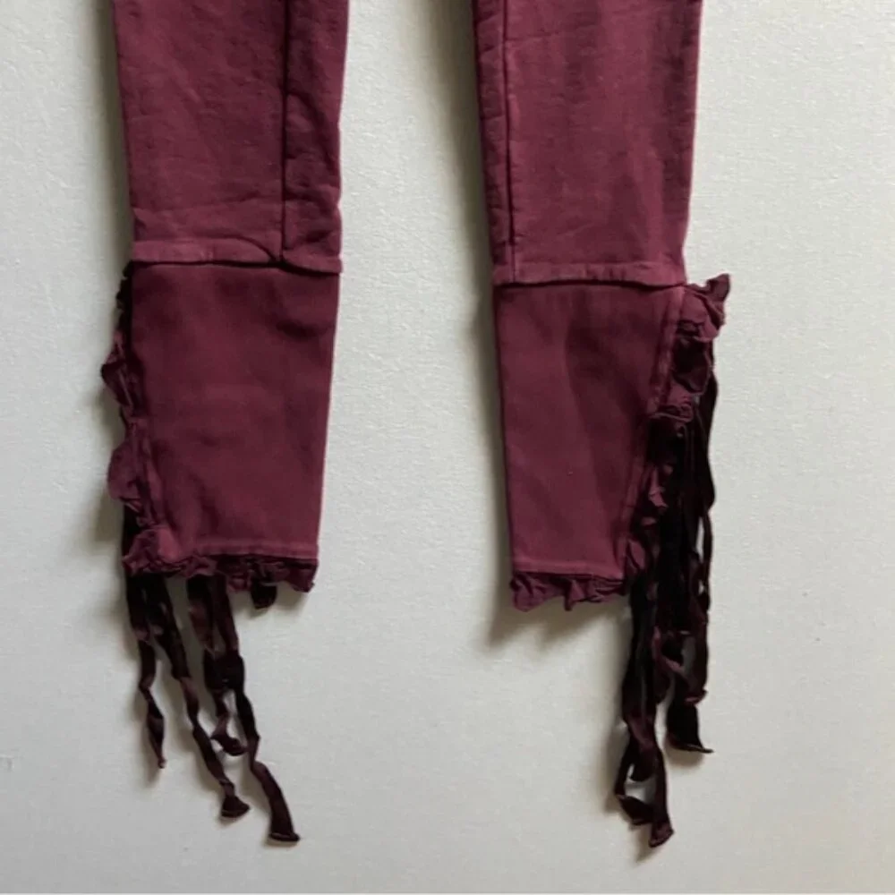 Brognano high waisted 100% cotton jogger lace leggings Sz XS - Picture 3 of 8